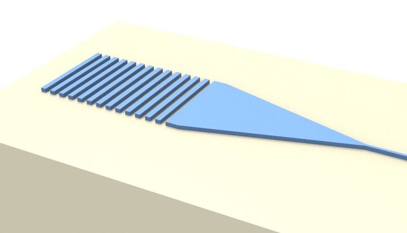 Uniform linear grating coupler